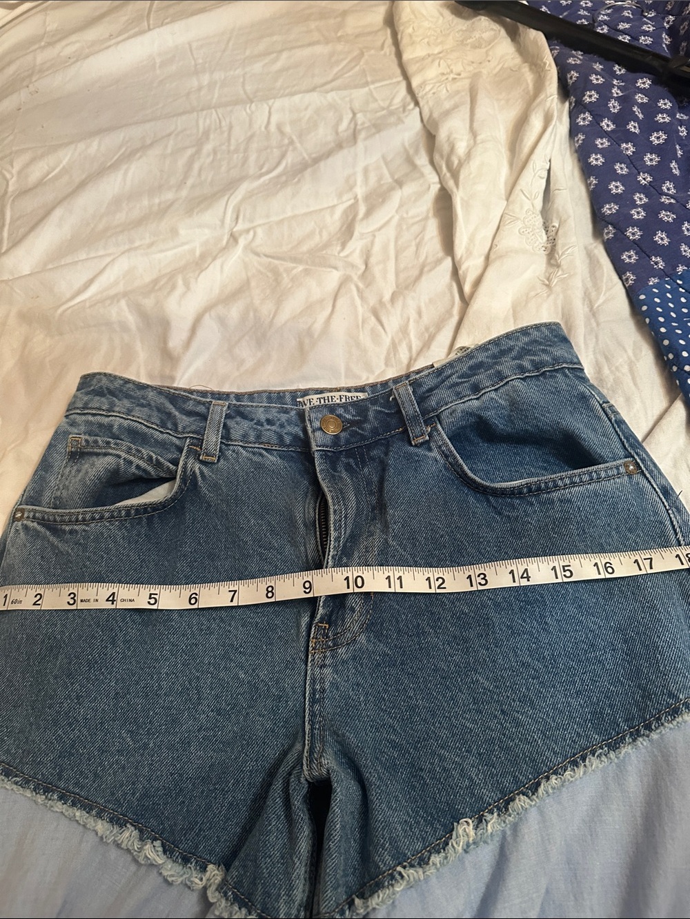 We The Free Two-Tone Blue Tiered Flared Dreamscape Jeans - Picture 6 of 6